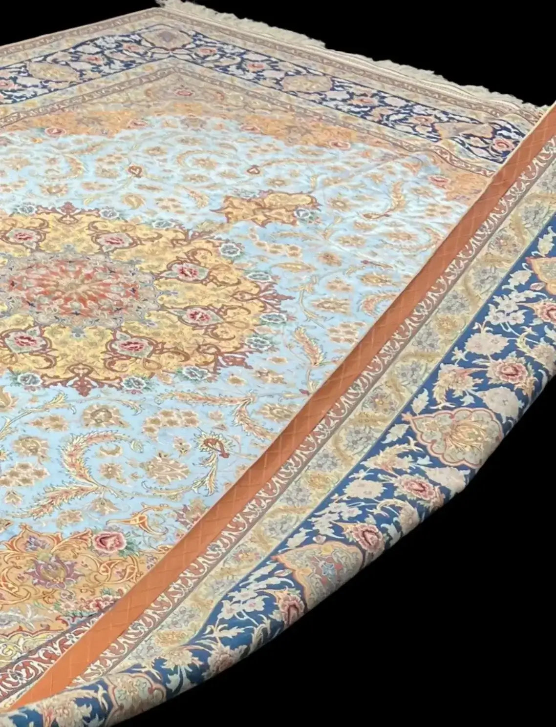 "Premium Persian Silk Rug, 810,000 knots/m², Handcrafted in Iran - Isfahan Origin"
